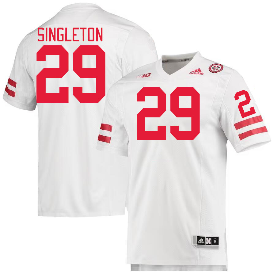 Men #29 DeShon Singleton Nebraska Cornhuskers College Football Jerseys Stitched Sale-White